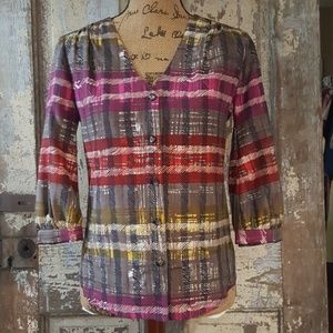 Trina Turk 100% silk blouse size small